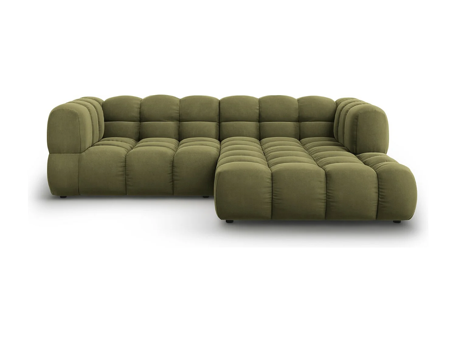 Cosmopolitan Design - Narożnik prawy panoramiczny, "Sky" 3 miejsca welur, zielony jasny - 244x162x75cm 3746606 - obrazek 1