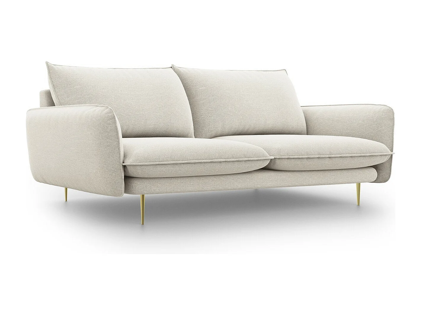 Cosmopolitan Design - Sofa, "Vienna" 3 miejsca tkanina strukturalna, beż jasny - 200x92x95cm 3746625 - obrazek 1