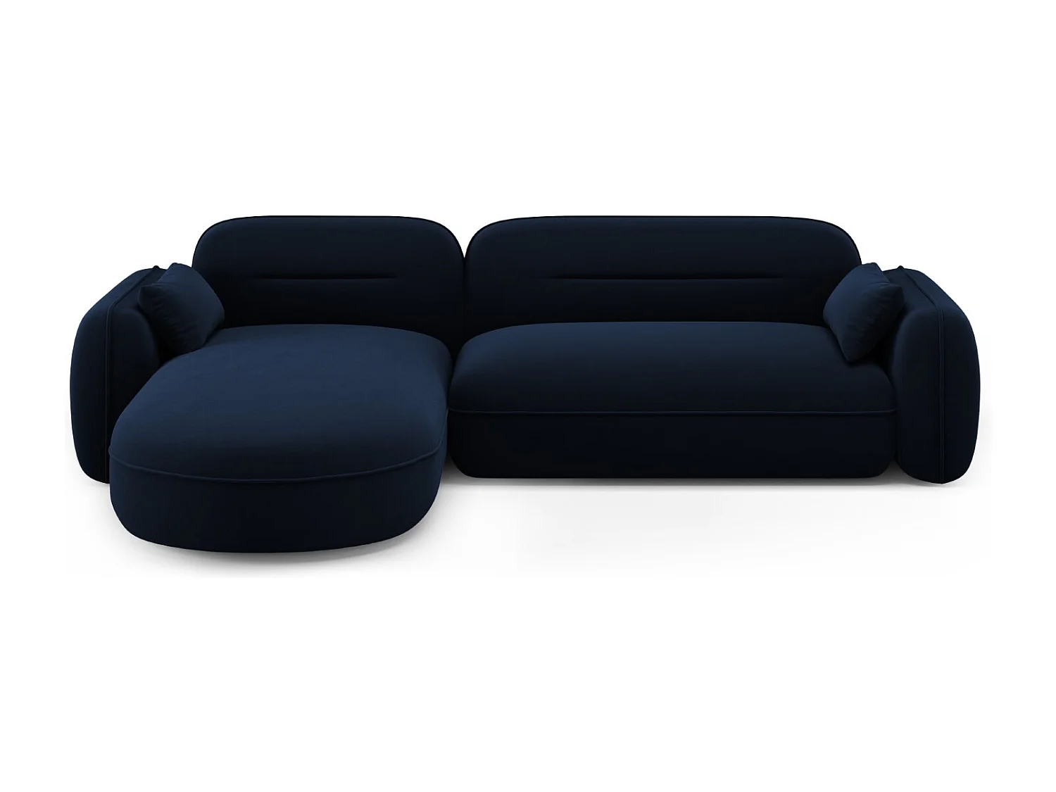 Cosmopolitan Design – Narożnik lewy panoramiczny, „Sydney” 4 miejsca welur, błękit królewski – 275x165x70cm 3746627