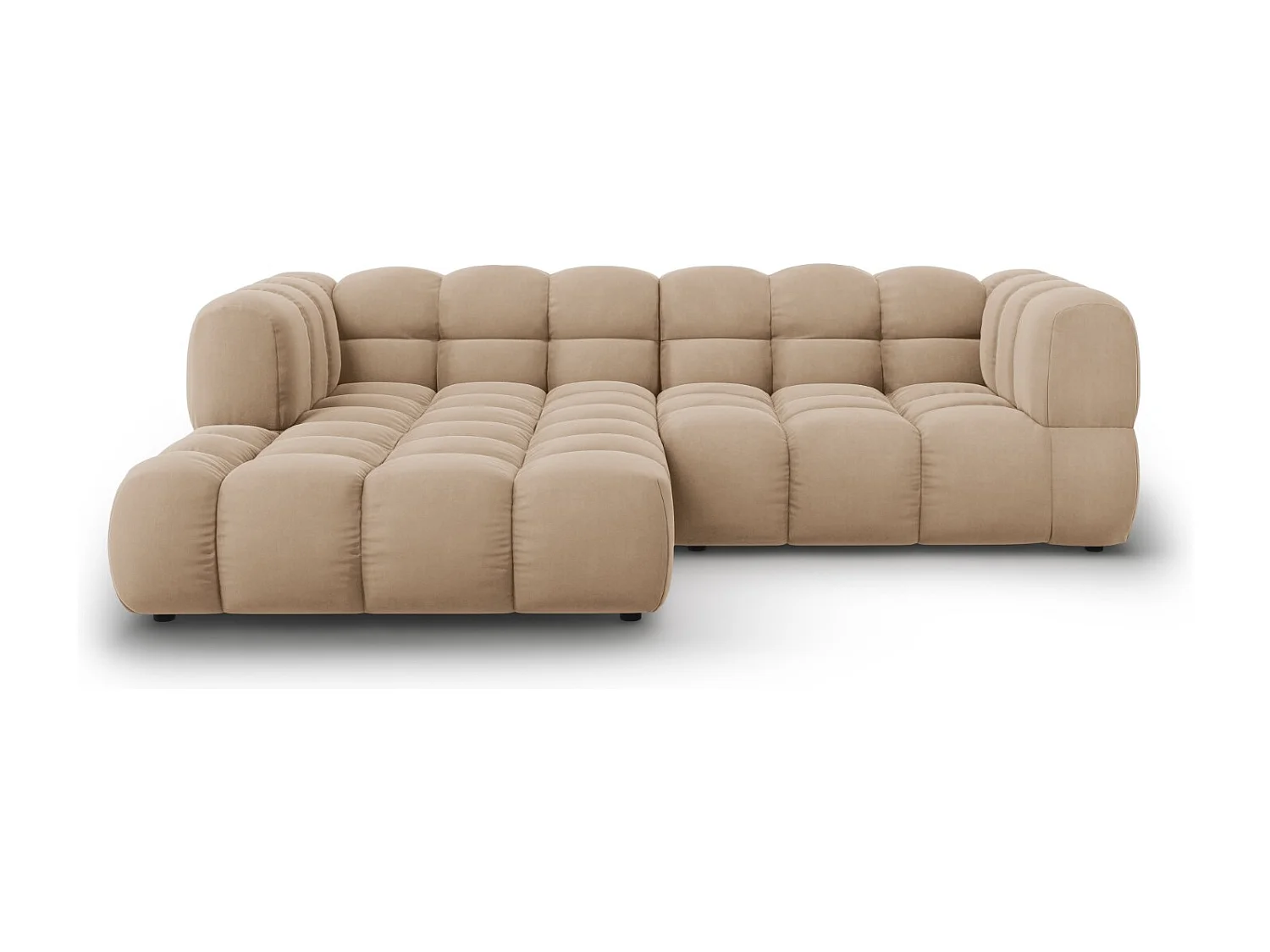 Cosmopolitan Design – Narożnik lewy panoramiczny, „Sky” 3 miejsca welur, piasek – 244x162x75cm 3746639