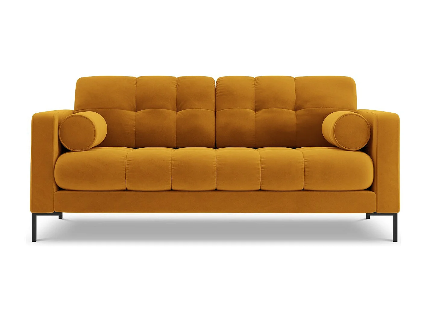 Cosmopolitan Design - Sofa, "Bali" 2 miejsca welur, żółty - 152x92x75cm 3746664 - obrazek 1