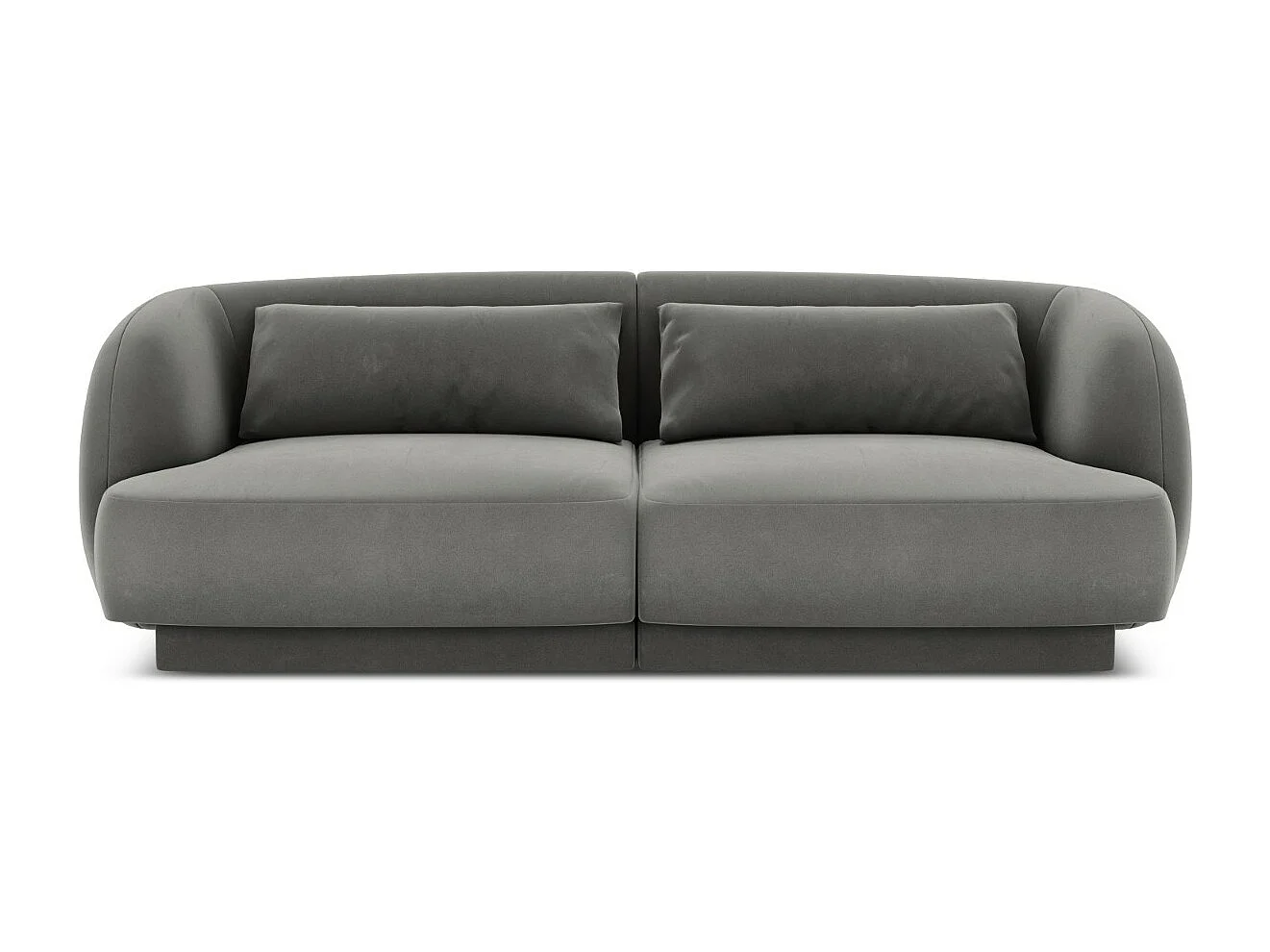 Cosmopolitan Design - Sofa, "Tulum" 2 miejsca welur, szary jasny - 180x90x70cm 3746684 - obrazek 1