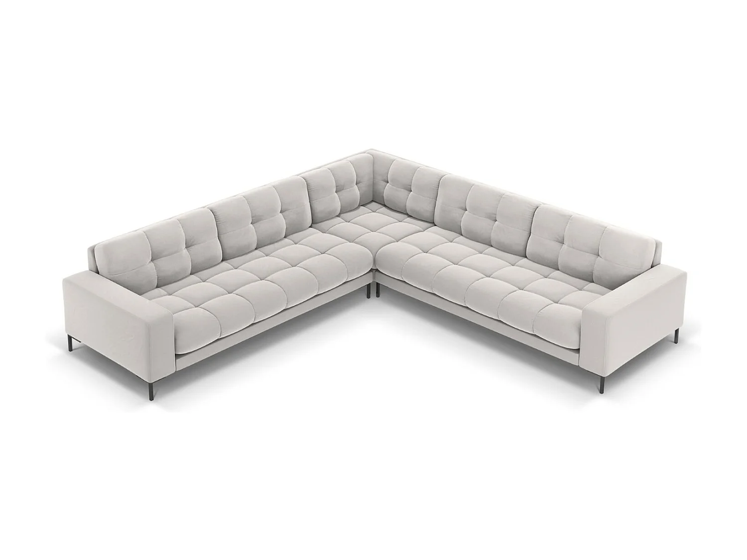 Cosmopolitan Design - Narożnik symetryczny, "Bali" 6 miejsc welur, srebrny - 256x256x75cm 3746689 - obrazek 1