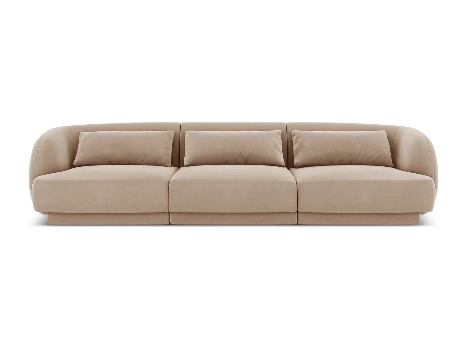 Cosmopolitan Design - Sofa, "Tulum" 3 miejsca welur, beż - 255x90x70cm 3746719 - obrazek 1