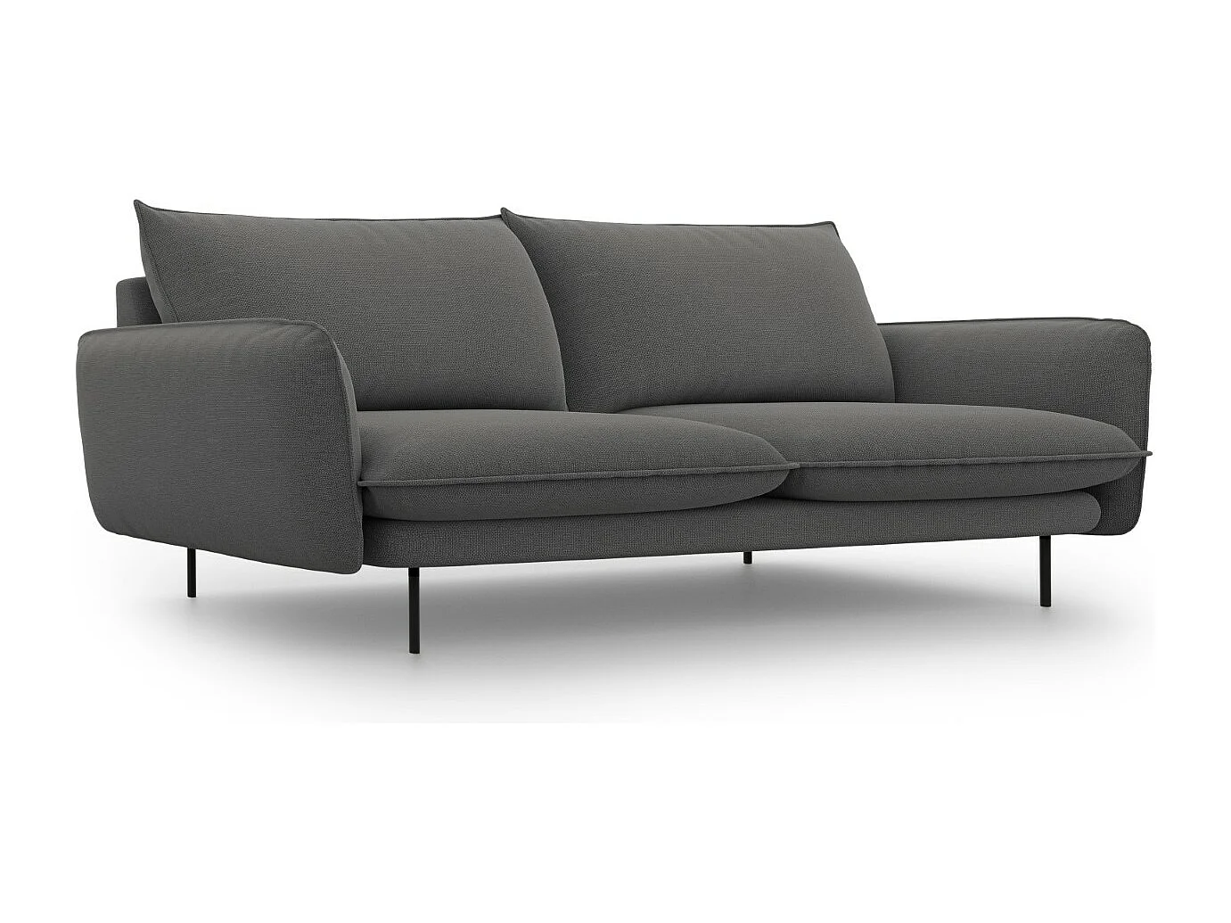 Cosmopolitan Design - Sofa, "Vienna" 4 miejsca tkanina strukturalna, szary ciemny - 230x92x95cm 3746731 - obrazek 1