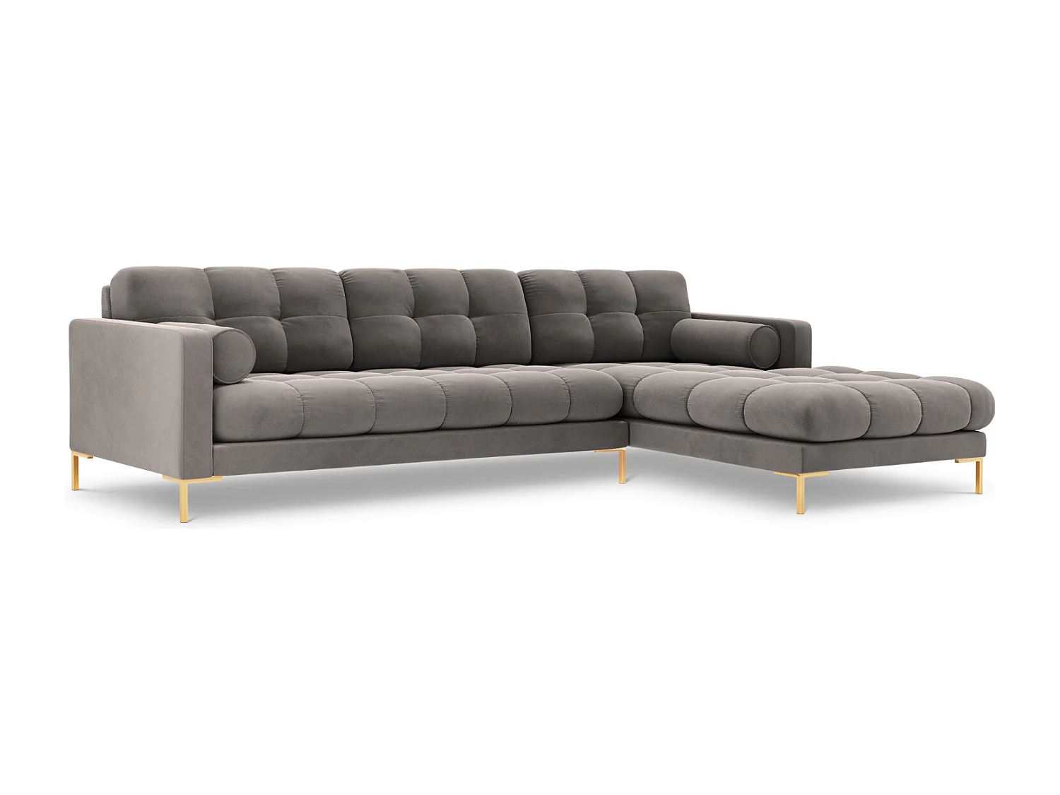 Cosmopolitan Design - Narożnik prawy, "Bali" 5 miejsc welur, szary jasny - 293x185x75cm 3746728 - obrazek 1