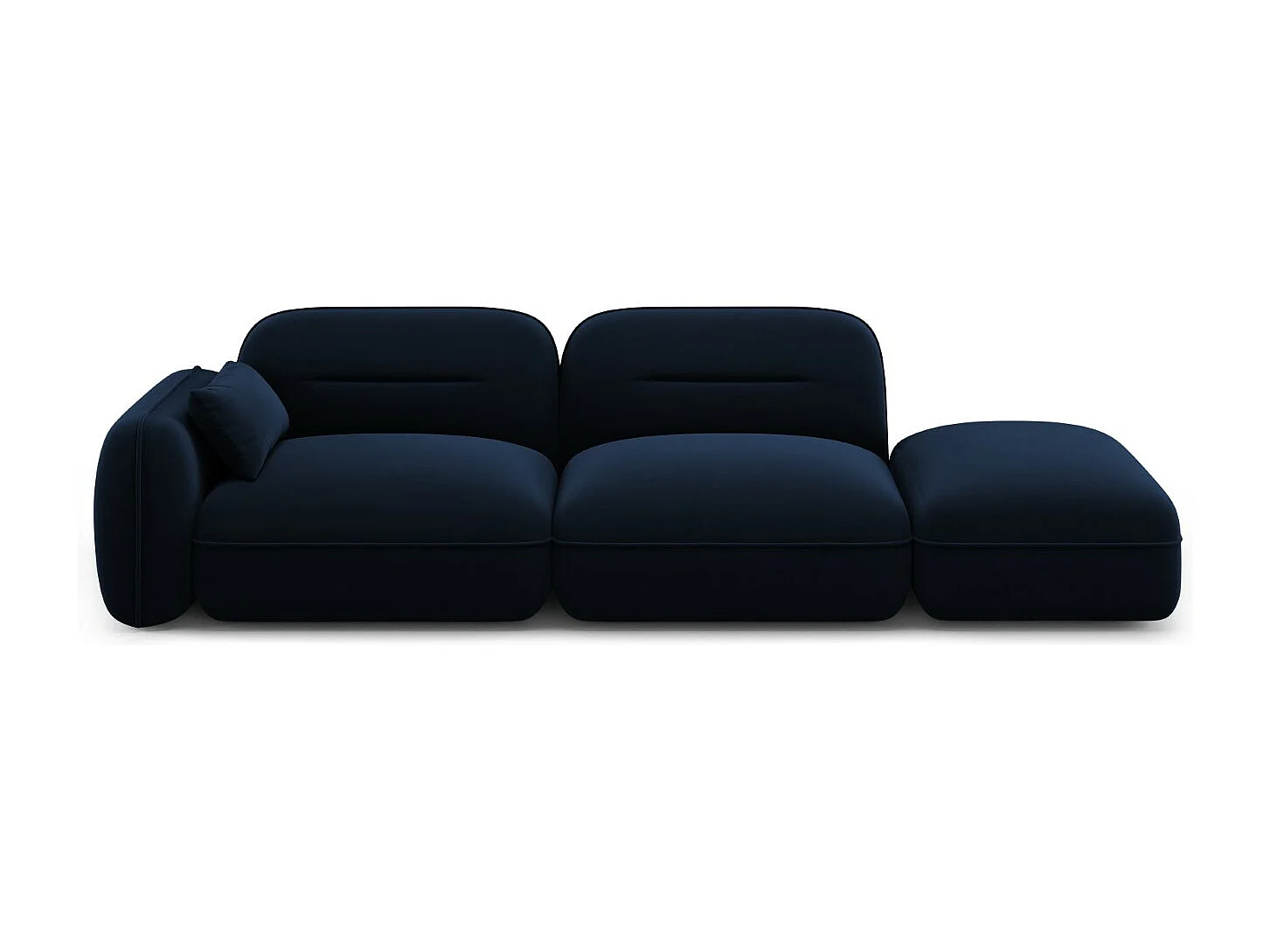 Cosmopolitan Design - Sofa modułowa bok prawy, "Sydney" 3 miejsca welur, błękit królewski - 295x90x70cm 3746751 - obrazek 1
