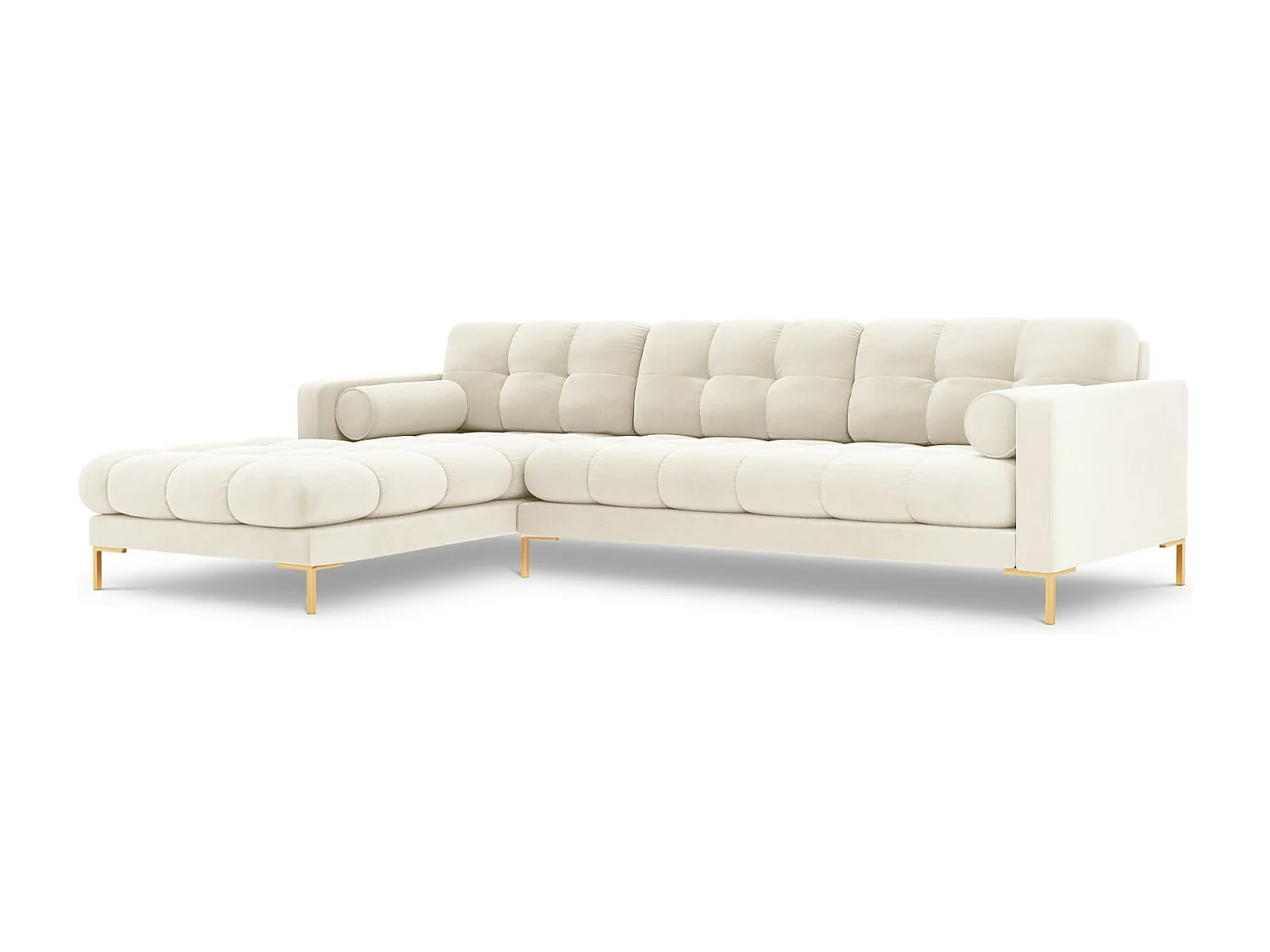 Cosmopolitan Design - Narożnik lewy, "Bali" 5 miejsc welur, beż jasny - 293x185x75cm 3746757 - obrazek 1