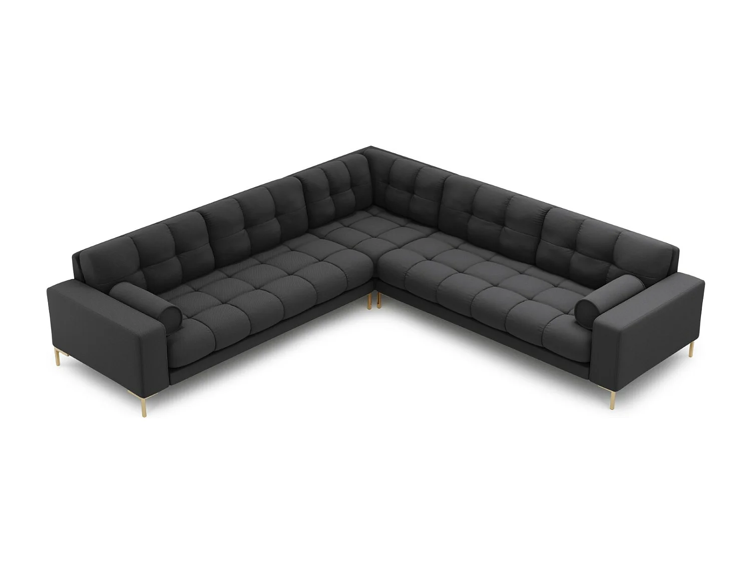 Cosmopolitan Design - Narożnik symetryczny, "Bali" 6 miejsc tkanina strukturalna, szary ciemny - 256x256x75cm 3746768 - obrazek 1