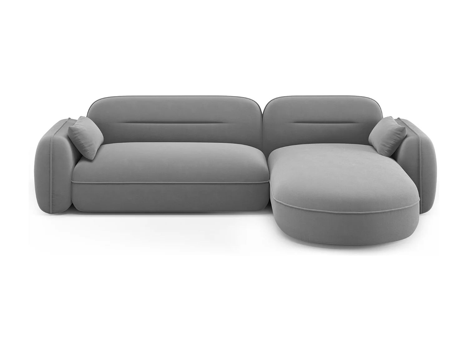 Cosmopolitan Design - Narożnik prawy panoramiczny, "Sydney" 4 miejsca welur, szary jasny - 275x165x70cm 3746772 - obrazek 1
