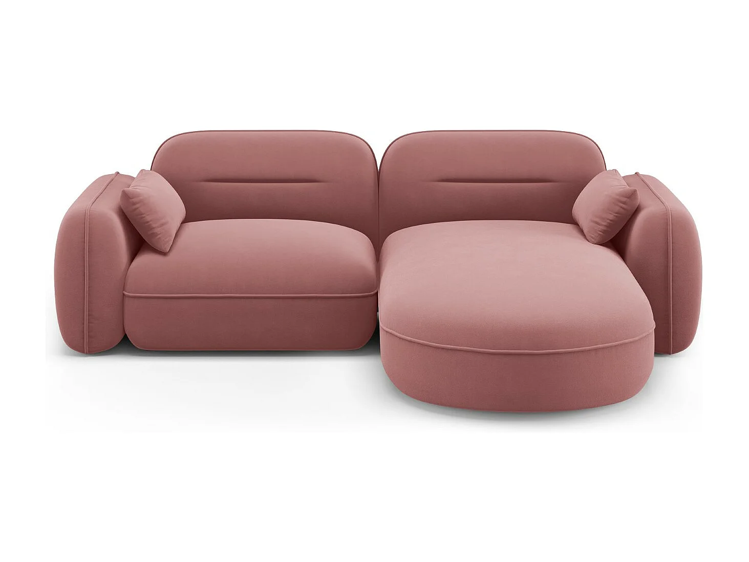 Cosmopolitan Design - Narożnik prawy panoramiczny, "Sydney" 3 miejsca welur, łosoś - 230x165x70cm 3746782 - obrazek 1