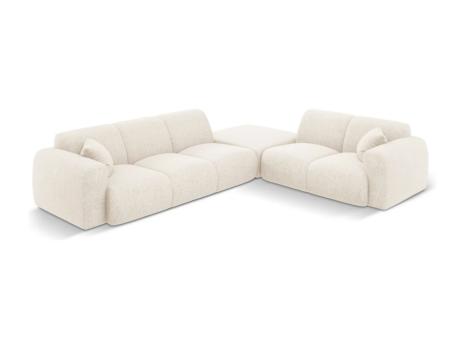 Cosmopolitan Design – Narożnik prawy, „Nolio” 4 miejsca szenil, beż jasny – 315x250x72cm 3746783