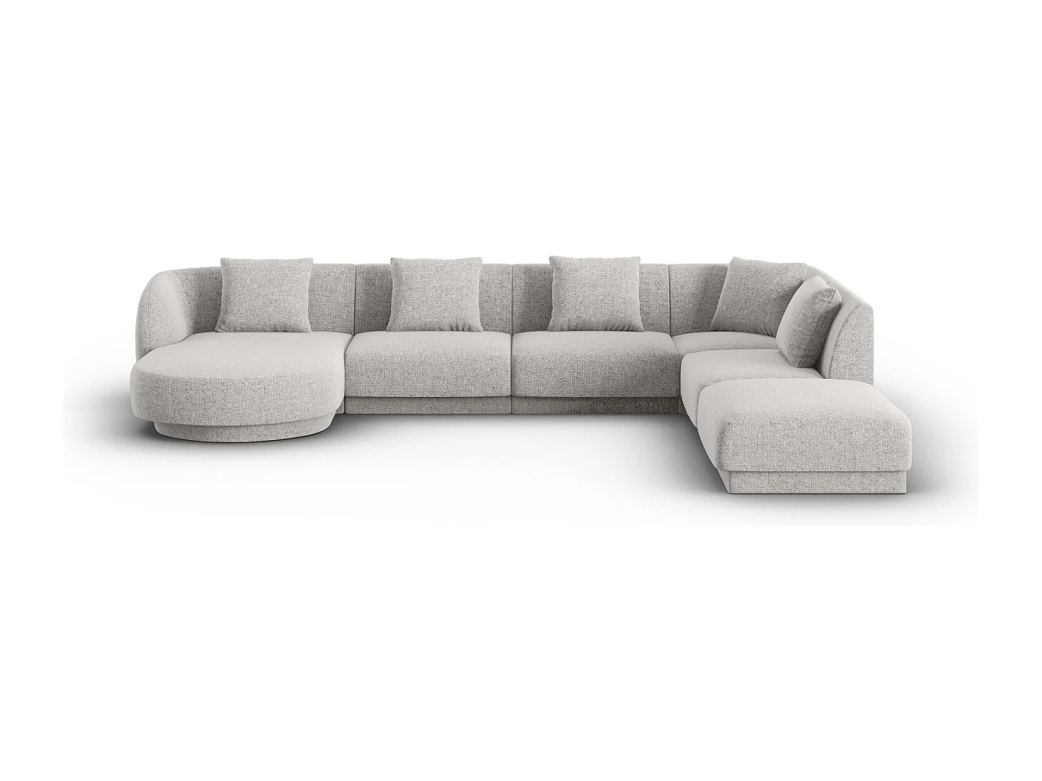 Cosmopolitan Design - Narożnik prawy panoramiczny, "Tulum" 6 miejsc szenil, szary jasny - 330x255x70cm 3746785 - obrazek 1