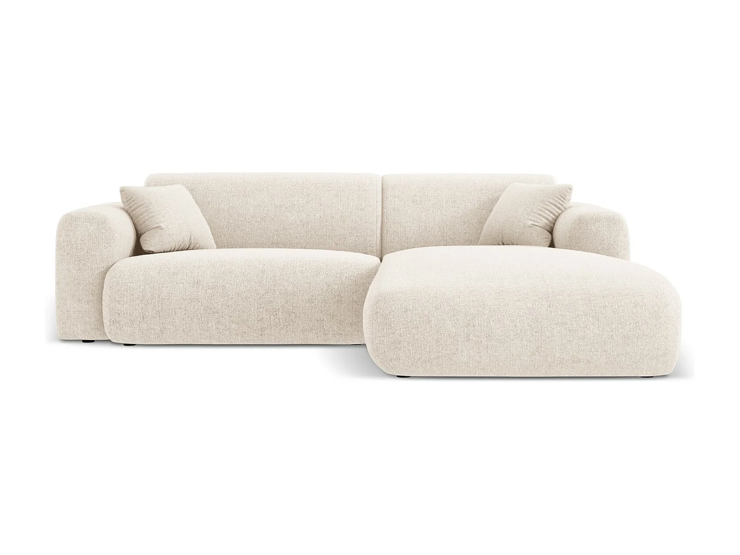 Cosmopolitan Design – Narożnik prawy, „Nolio” 4 miejsca szenil, beż jasny – 235x170x72cm 3746818