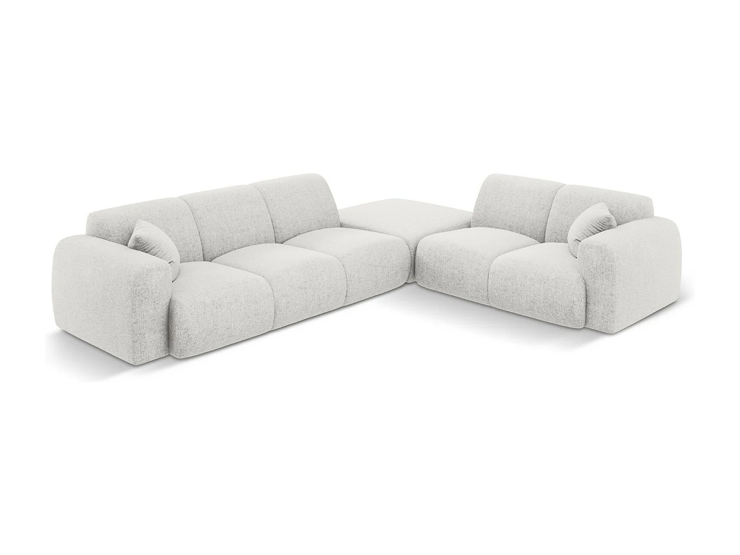 Cosmopolitan Design – Narożnik prawy, „Nolio” 4 miejsca szenil, szary jasny – 315x250x72cm 3746821