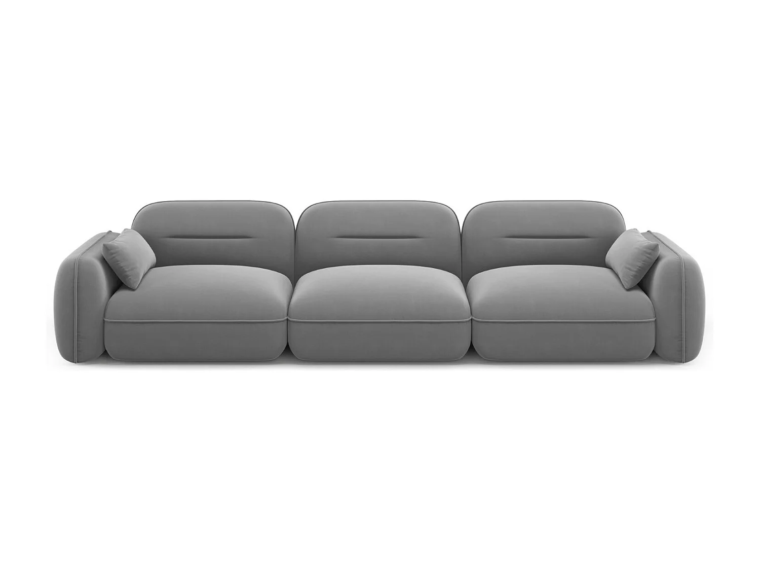 Cosmopolitan Design - Sofa modułowa, "Sydney" 4 miejsca welur, szary jasny - 320x90x70cm 3746846 - obrazek 1