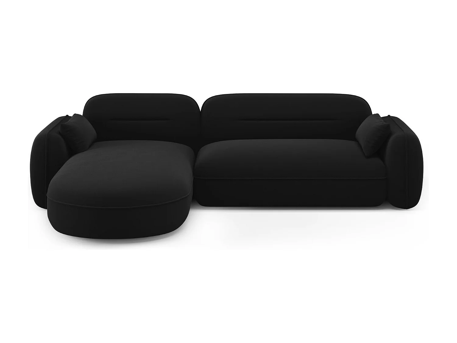 Cosmopolitan Design – Narożnik lewy panoramiczny, „Sydney” 4 miejsca welur, czarny – 275x165x70cm 3746847