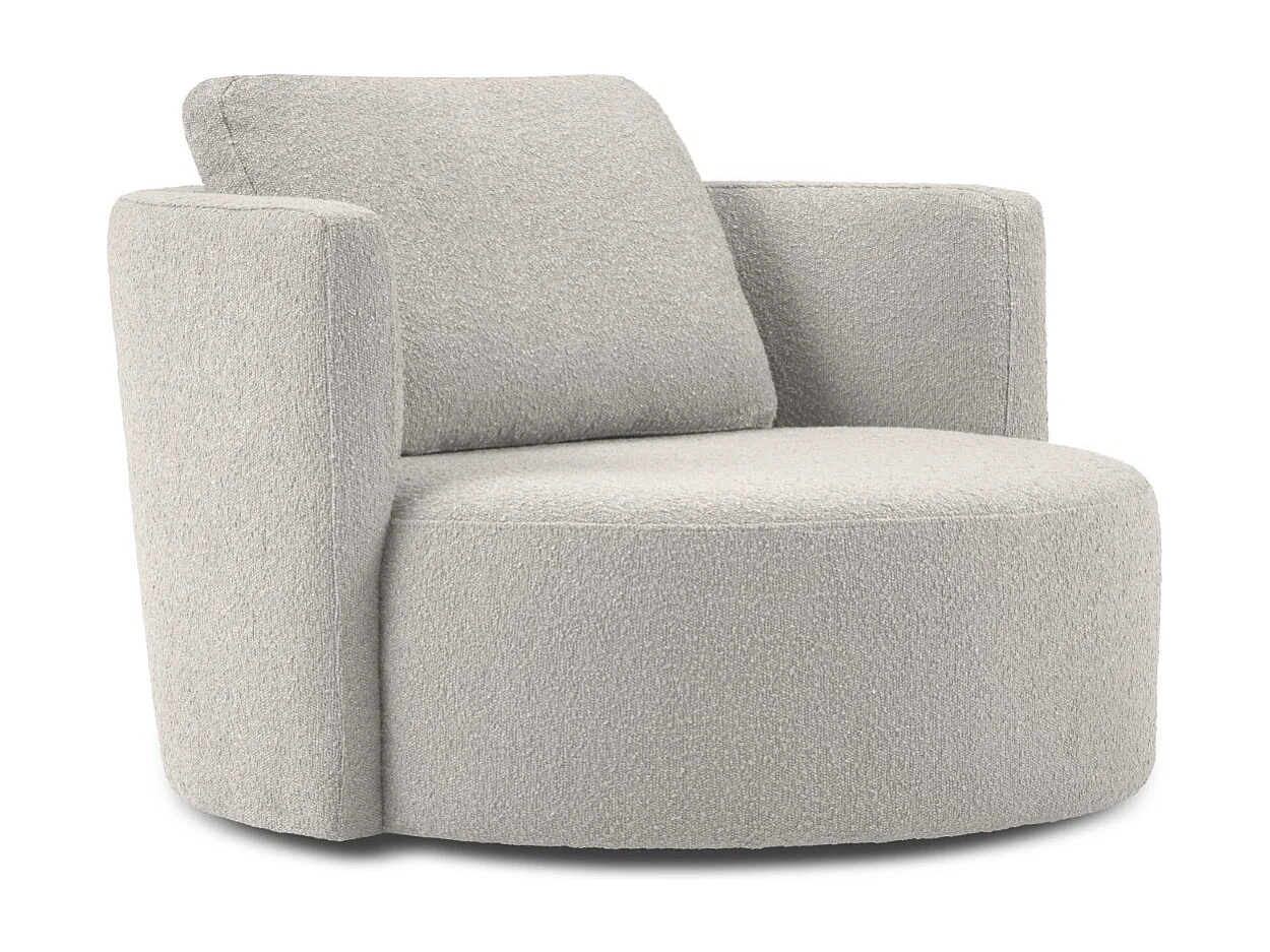 CXL by Christian Lacroix - Fotel obrotowy, "Adam" boucle, szary jasny - 92x92x75cm 3746872 - obrazek 1