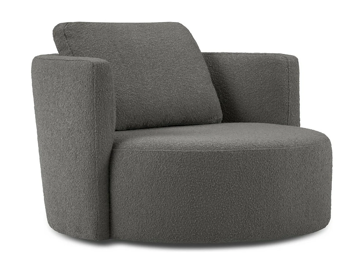 CXL by Christian Lacroix - Fotel obrotowy, "Adam" boucle, szary ciemny - 92x92x75cm 3746877 - obrazek 1