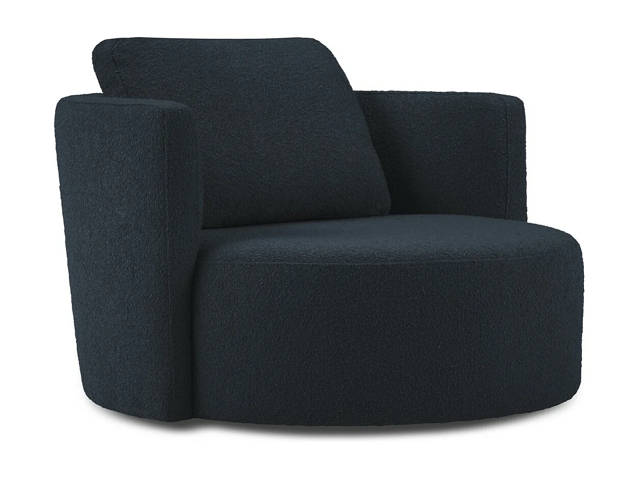 CXL by Christian Lacroix - Fotel obrotowy, "Adam" boucle, niebieski ciemny - 92x92x75cm 3746876 - obrazek 1