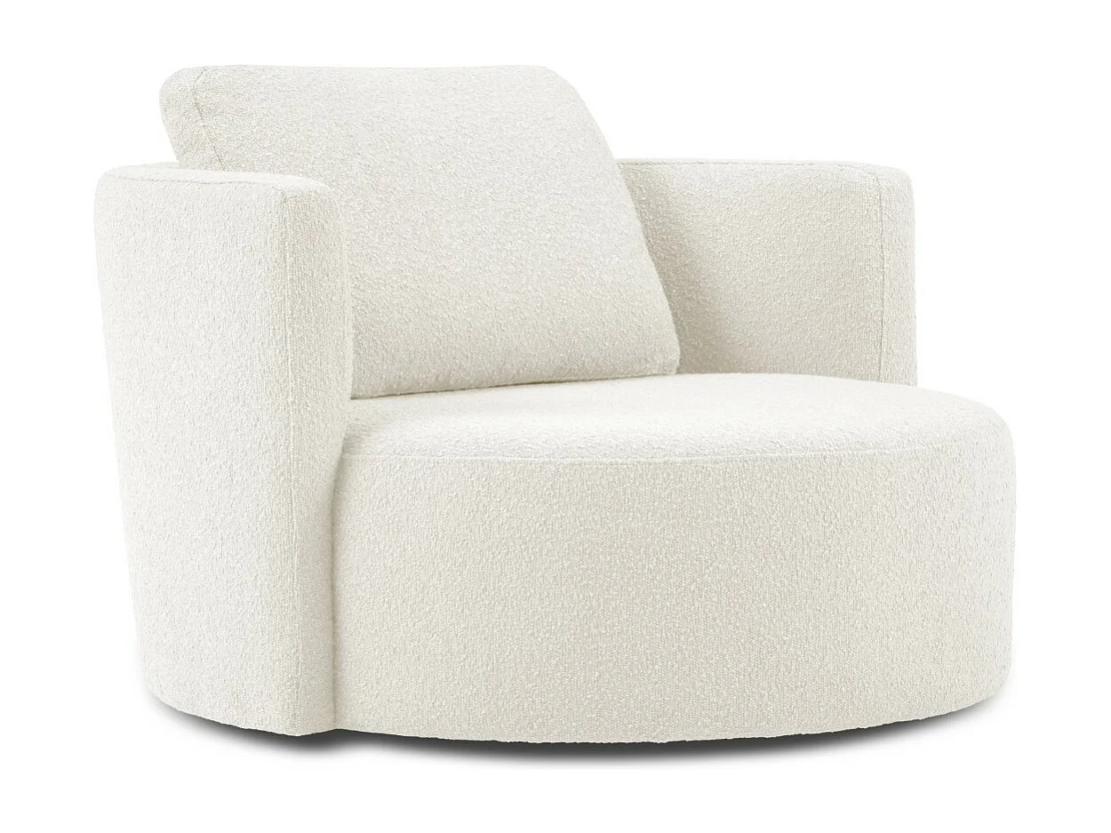 CXL by Christian Lacroix - Fotel obrotowy, "Adam" boucle, biały - 92x92x75cm 3746886 - obrazek 1