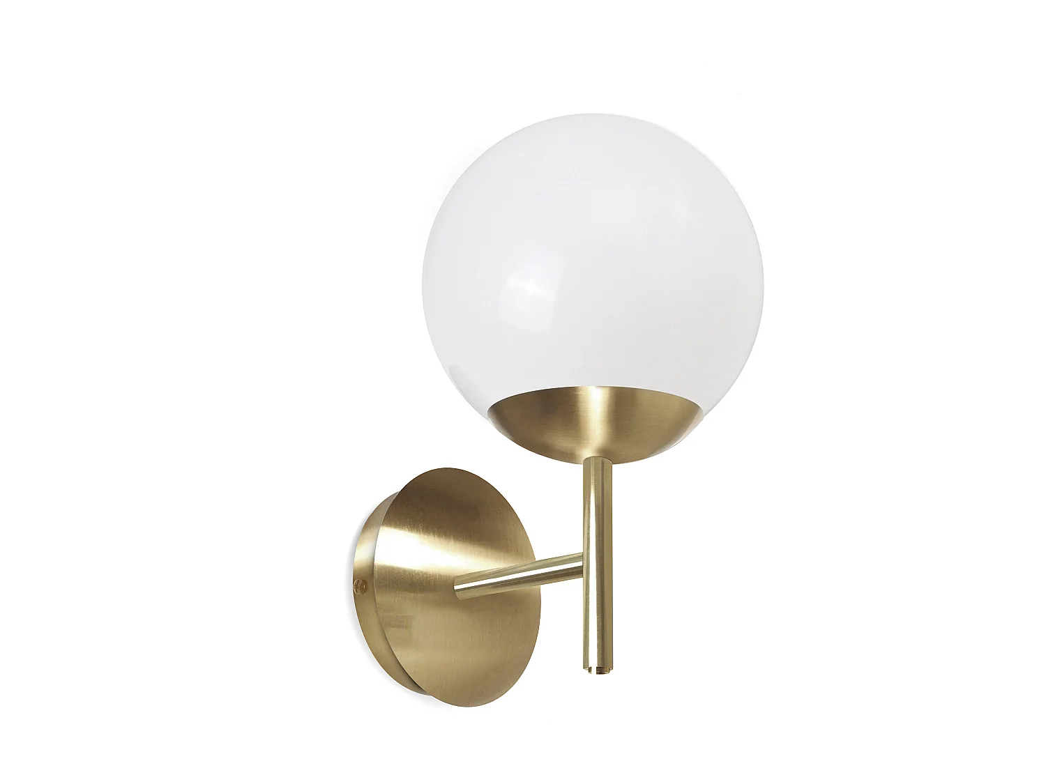 Kinkiet OXY styl klasyczny i ponadczasowy - g?. 20 cm x wys. 32 cm - opalowa kula ø20 - wn?trze - E27 40W - IP40 - stal i z?oto 3748080 - obrazek 1