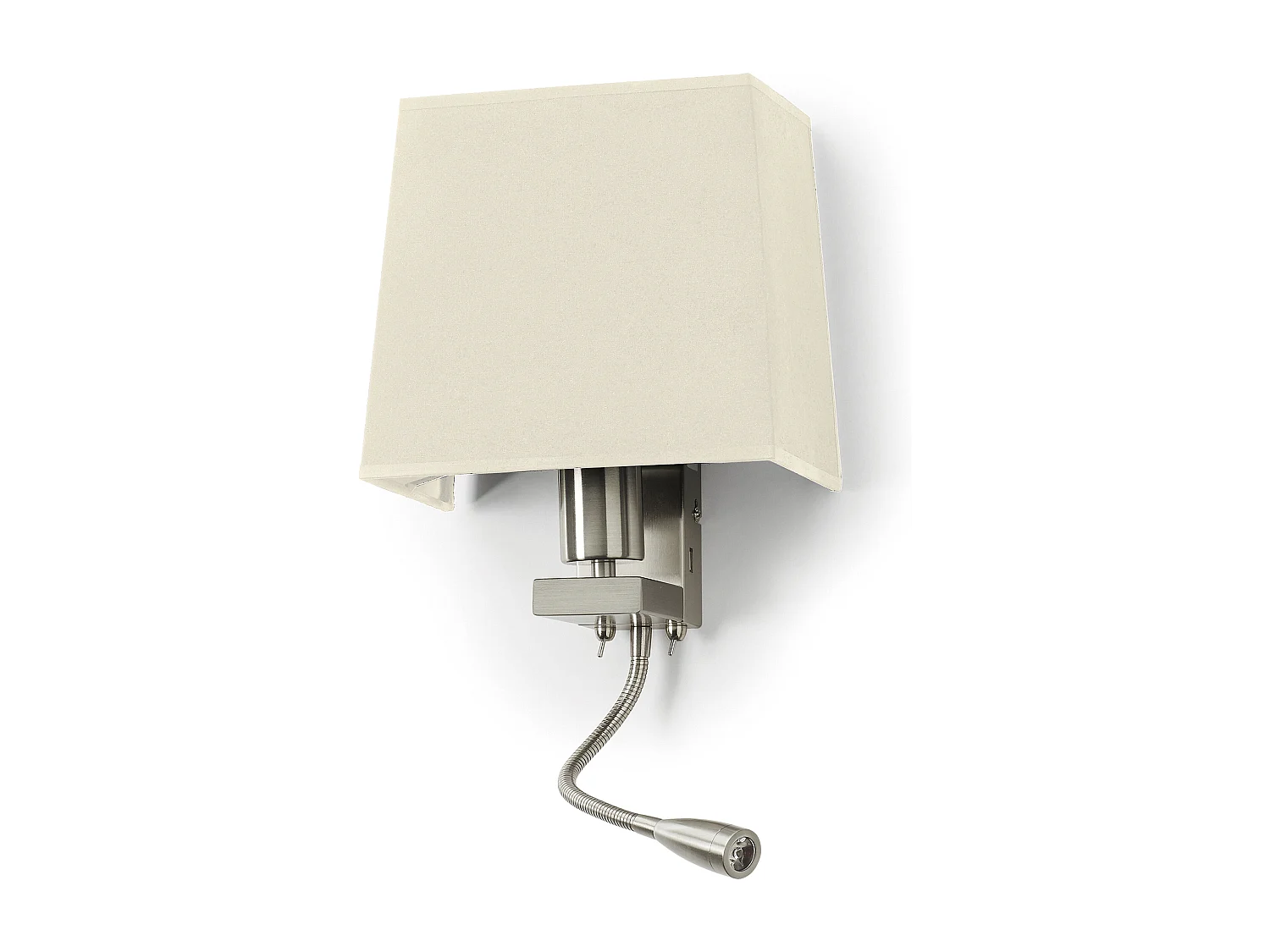 Kinkiet FIRENZE w stylu klasycznym - Wysoko?? 43 cm - E27 60W + 3W LED SMD - 2x on&off - 2x USB - stal i bawe?na - nikiel satynowy i bia?y - IP20 3715063 - obrazek 1