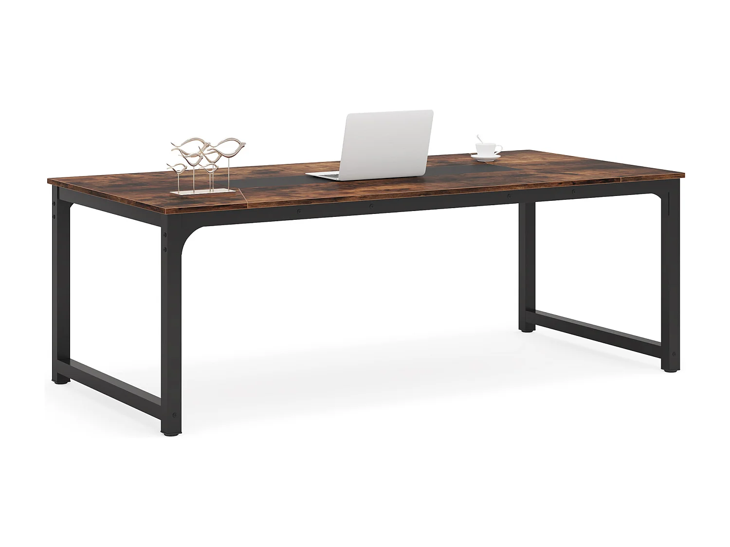 Biurko komputerowe, biurko na laptopa, stół do nauki, biurko do nauki w domu i biurze, 180 x 90 x 77 cm, rustykalny brąz 3769349 - obrazek 1