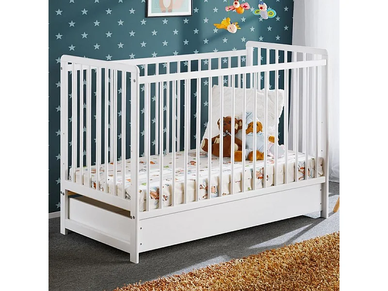 Łóżeczko dziecięce CYPI II PLUS 120×60 biały mat 3953241