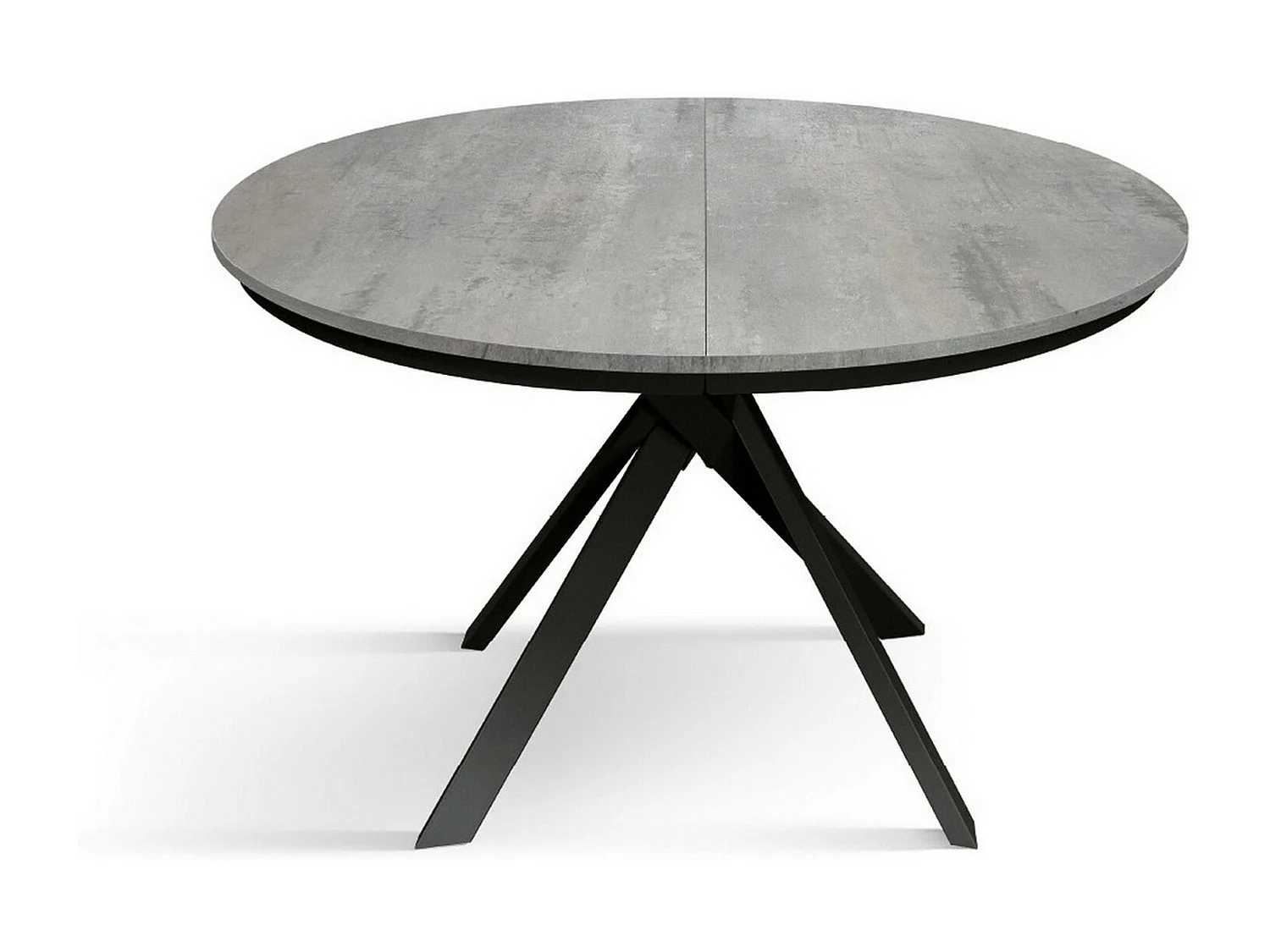 Cementowo-szary okrągły stół, antracytowe metalowe nogi 120-170cm – PANTELLERIA 4056864