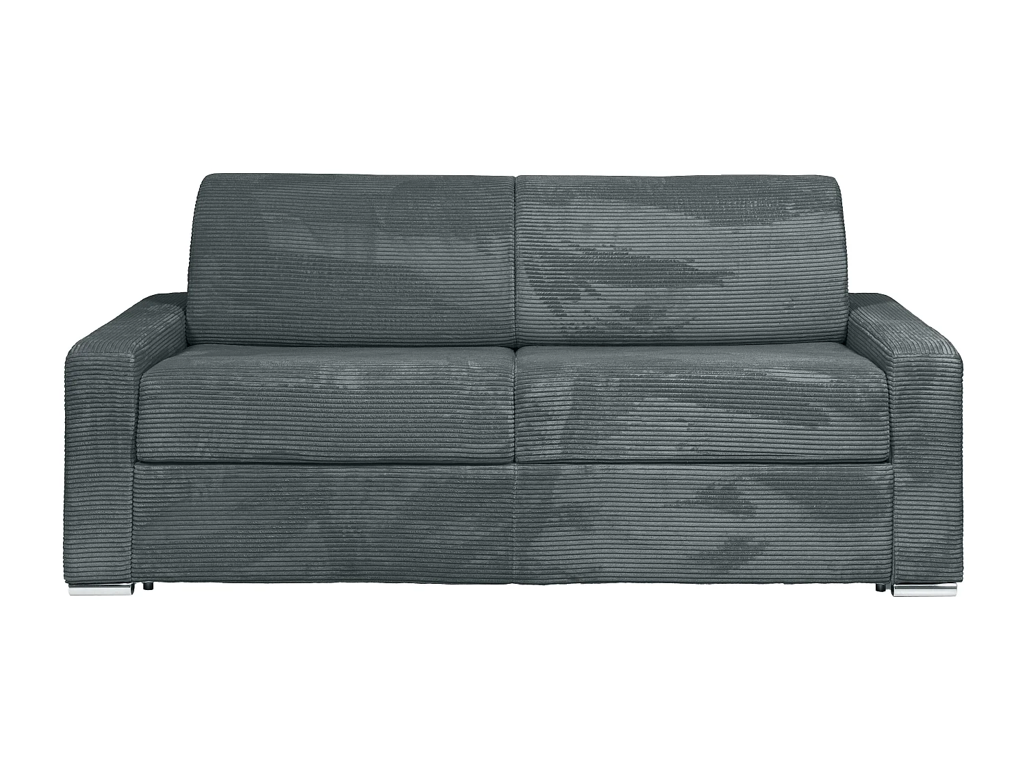 Kanapa 4-osobowa rozkładana typu express ze sztruksu w kolorze stalowego błękitu - Miejsce do spania 160 cm - Materac 18 cm - CALITO 3294632 - obrazek 1