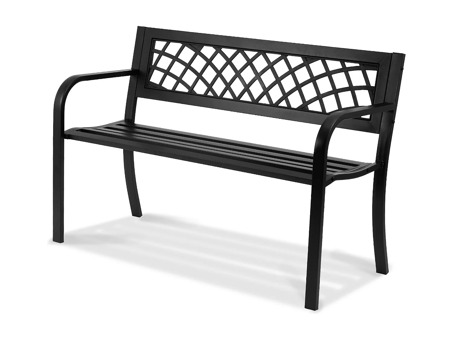 Ławka Ogrodowa SucceBuy 117 cm z Metalu o udźwigu 480 funtów na Patio, do Parku, na Podwórko, na Werandę 4101745