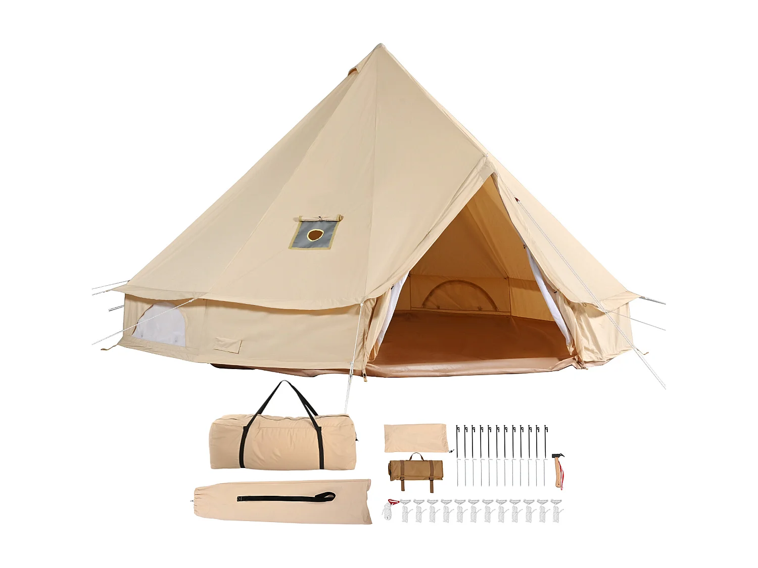 Canvas Bell Tent na Rodzinne kempingi SucceBuy 4 Season 5m z otworem na Kuchenkę 4134210