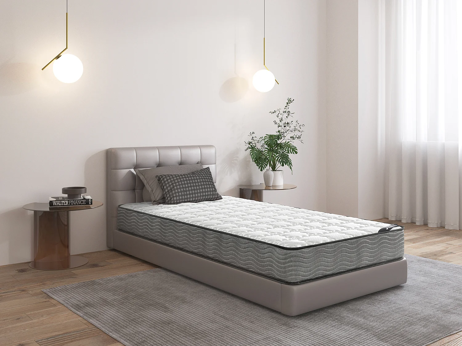 Materac 90 x 190 cm ze sprężynami kieszeniowymi i pokrowcem o grub. 19 cm - KIJAL marki YSMÉE 3718269 - obrazek 1