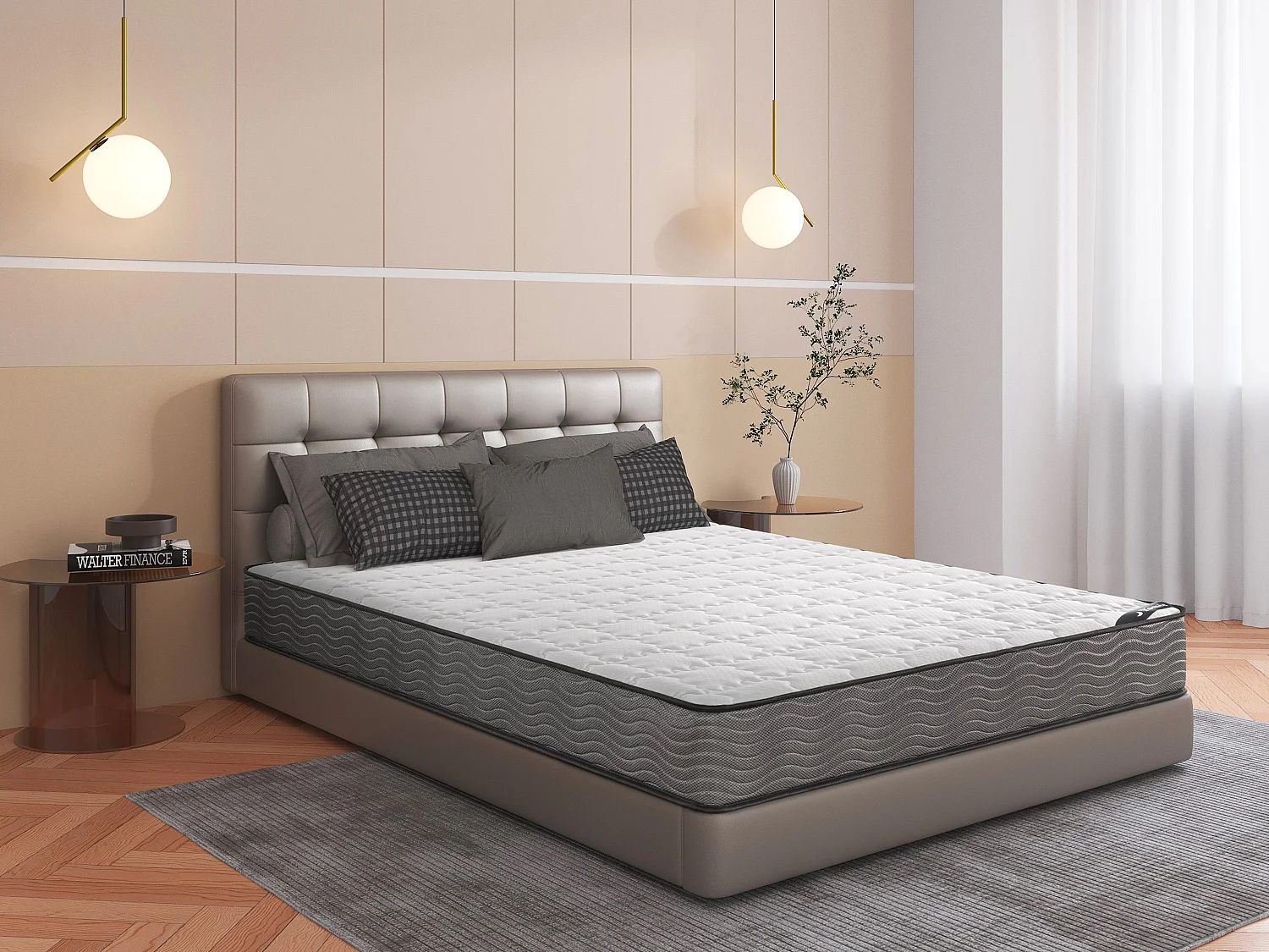 Materac 140 x 190 cm ze sprężynami kieszeniowymi i pokrowcem o grub. 19 cm - KIJAL marki YSMÉE 3718268 - obrazek 1