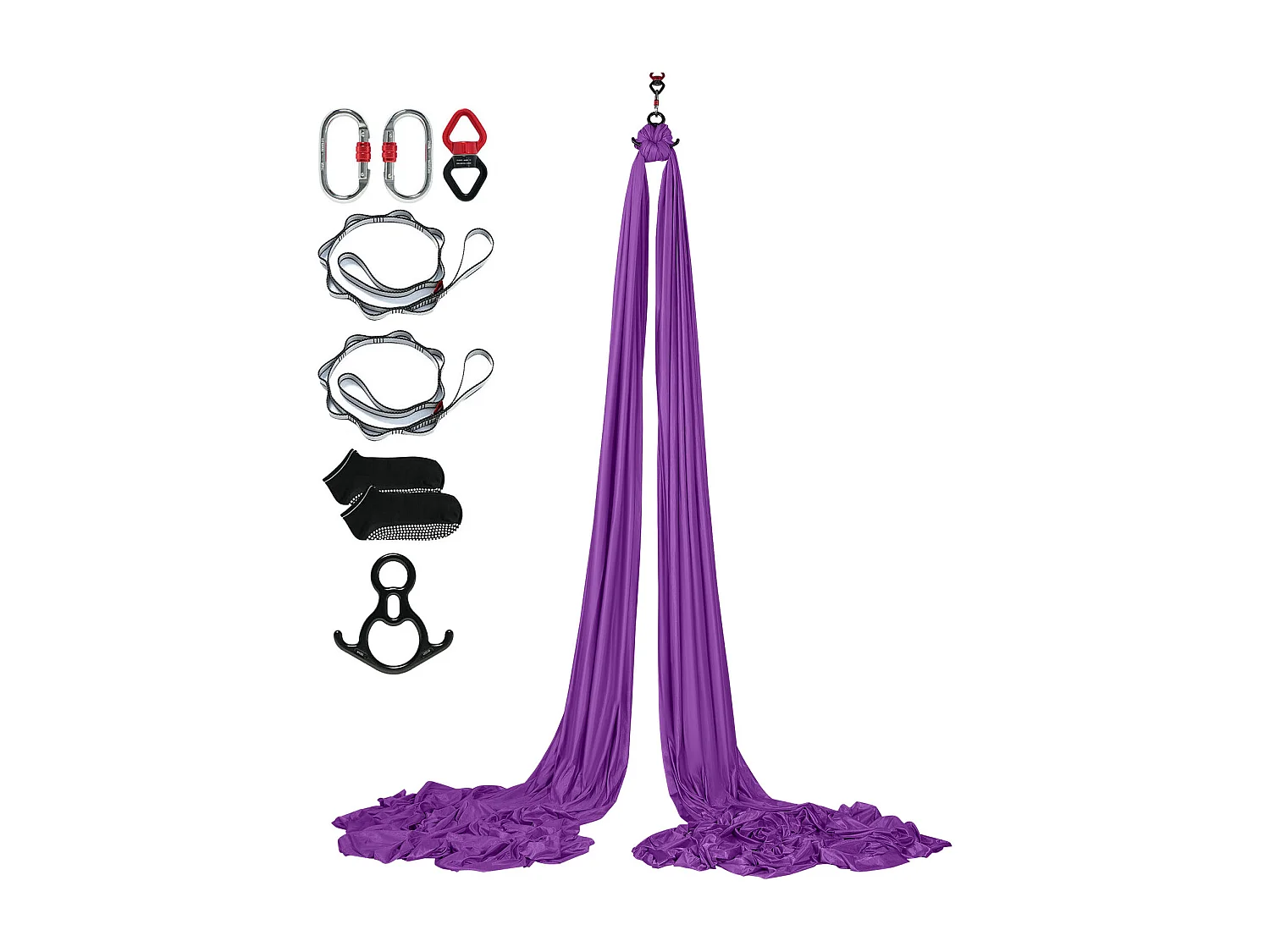 Hammock Yoga SucceBuy 8,7 m, Hammock Trapéz Inwersji Fly, z Siateczki Lotniczej, Fioletowy 4190515