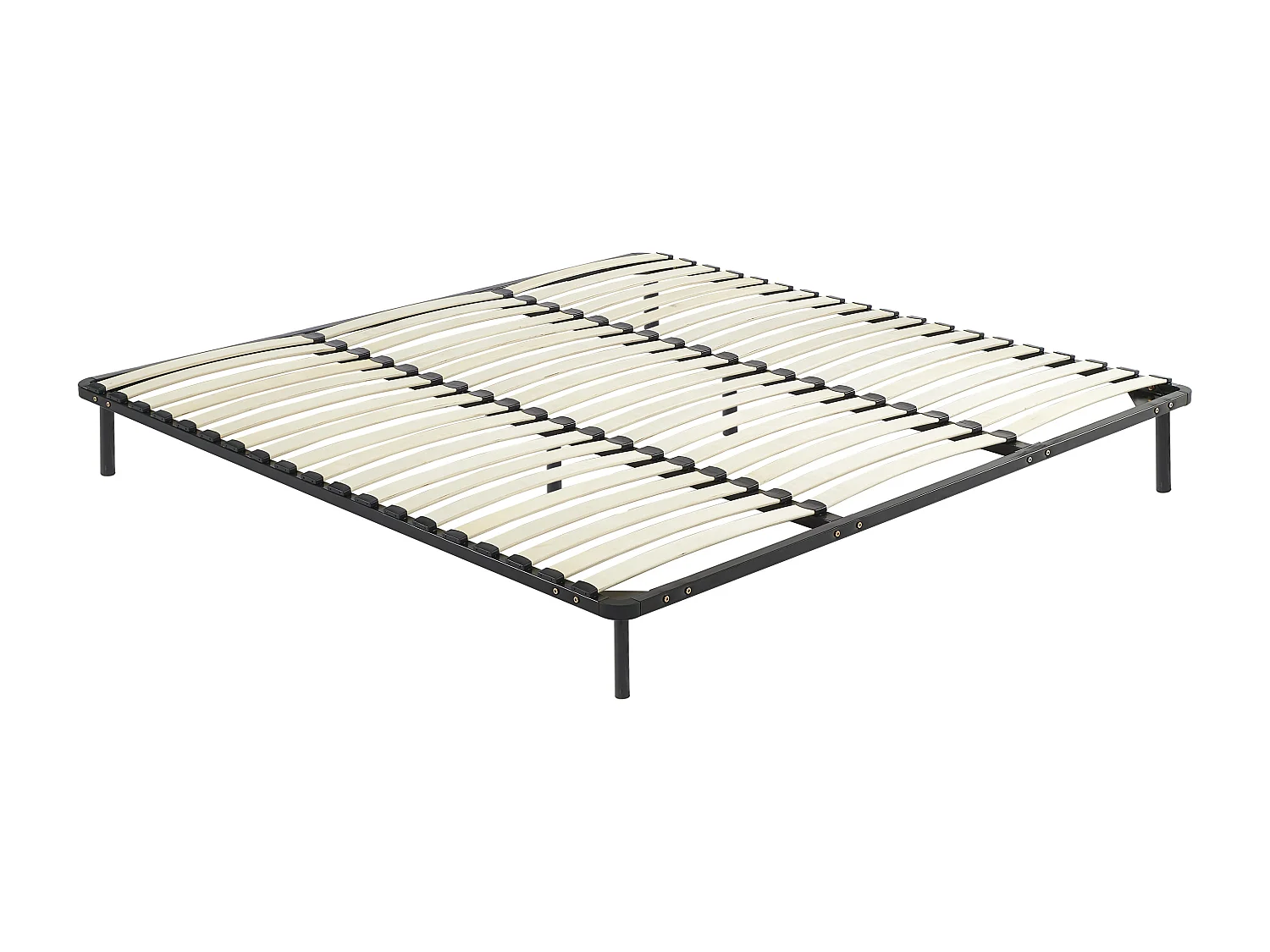 Stelaż z listewkami 200 x 200 cm – 3 x 19 listewek – Z nóżkami – Czarny – KALISTA marki YSMÉE 4198587