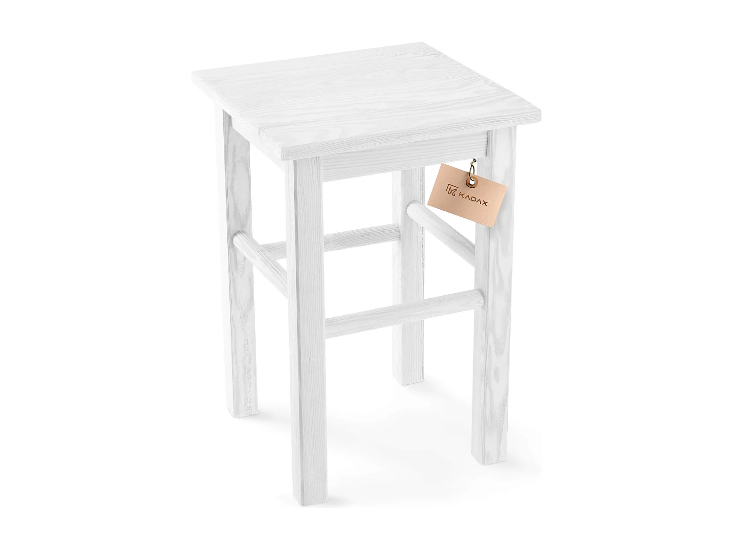 KADAX Taboret drewniany Rena 44x30 cm kwadratowy naturalny 4201300 - obrazek 1
