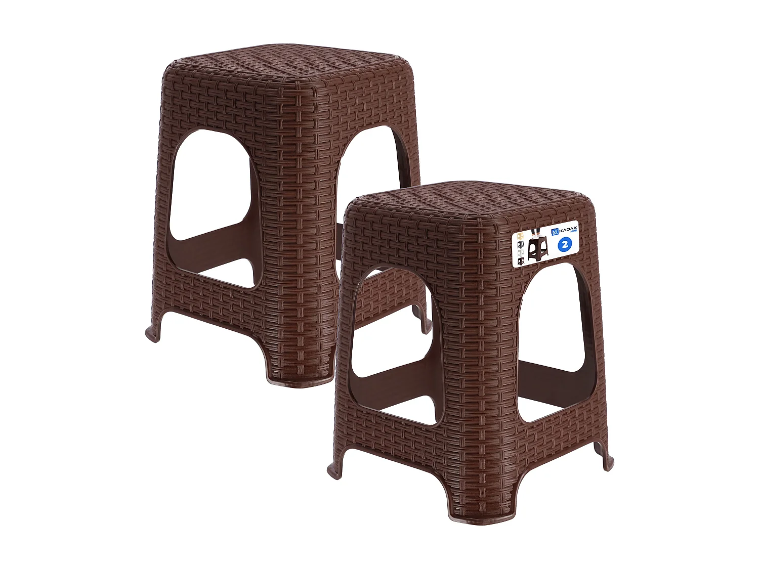 KADAX Taboret rattan 45 x 26 cm brązowy, 2 szt. 4201311 - obrazek 1