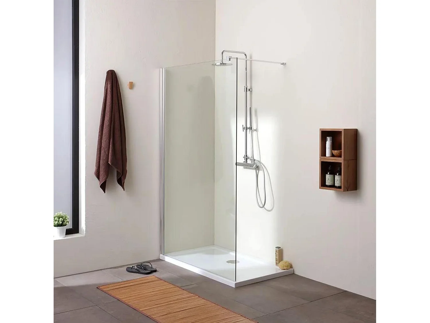 Kabina prysznicowa jednościenna "Walk-in" ze szkła transparentnego cm 120x190h 4210684 - obrazek 1