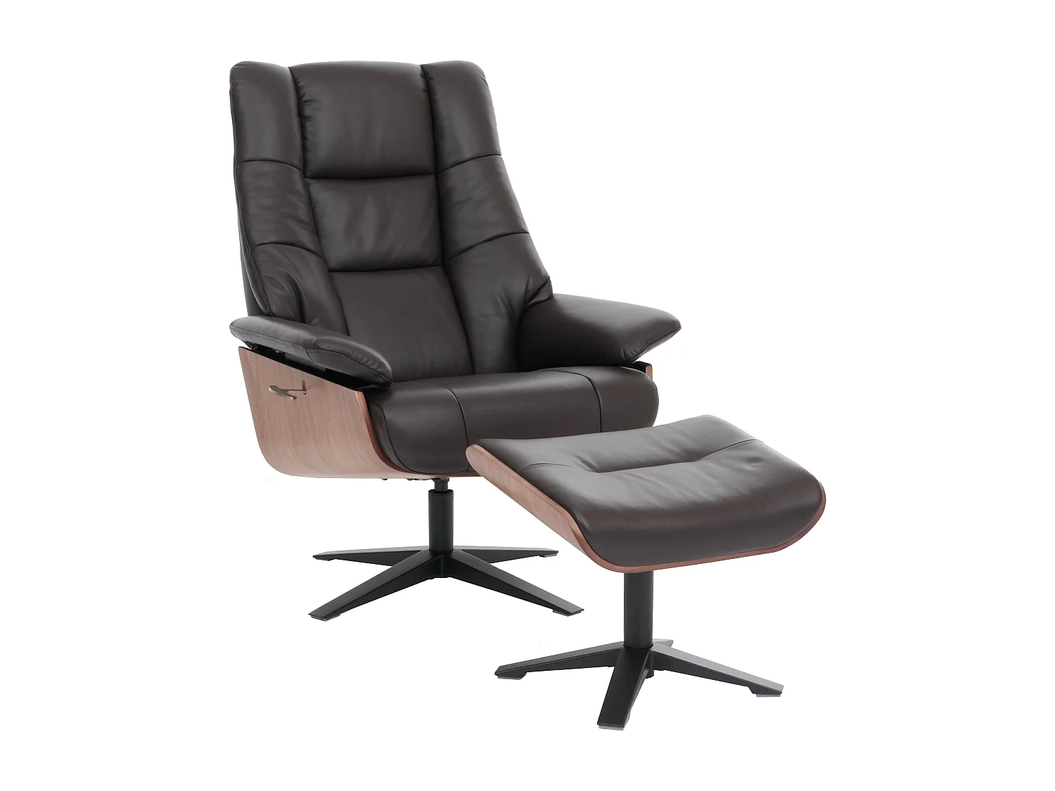 Fotel relaksacyjny + podnóżek MCW-N57, brązowy 4212785