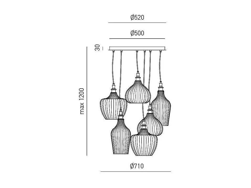 Cleofe – lampa wisząca z 6 żarówkami w kolorze matowej bieli z opalowym białym szkłem – 6XE27 max 6X60W, elegancki nowoczesny design, IP20 4105024