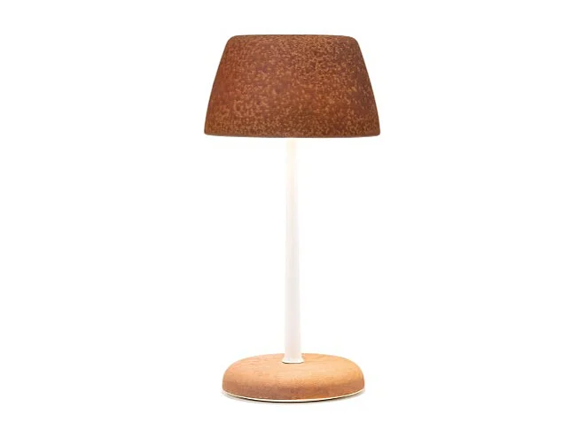 Inteligentna lampa Trilli Wi-Fi w kolorze szafranowym - akumulatorowa dioda LED, dotyk, aplikacja Wi-Fi, ceramika zdobiona w kolorze białym i rdzawym 4251944 - obrazek 1