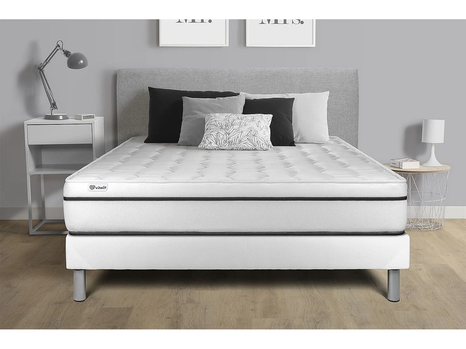 lózka z materacem VITAL SPA 150 x 190 cm Rama lózka Bialy 4254841 - obrazek 1