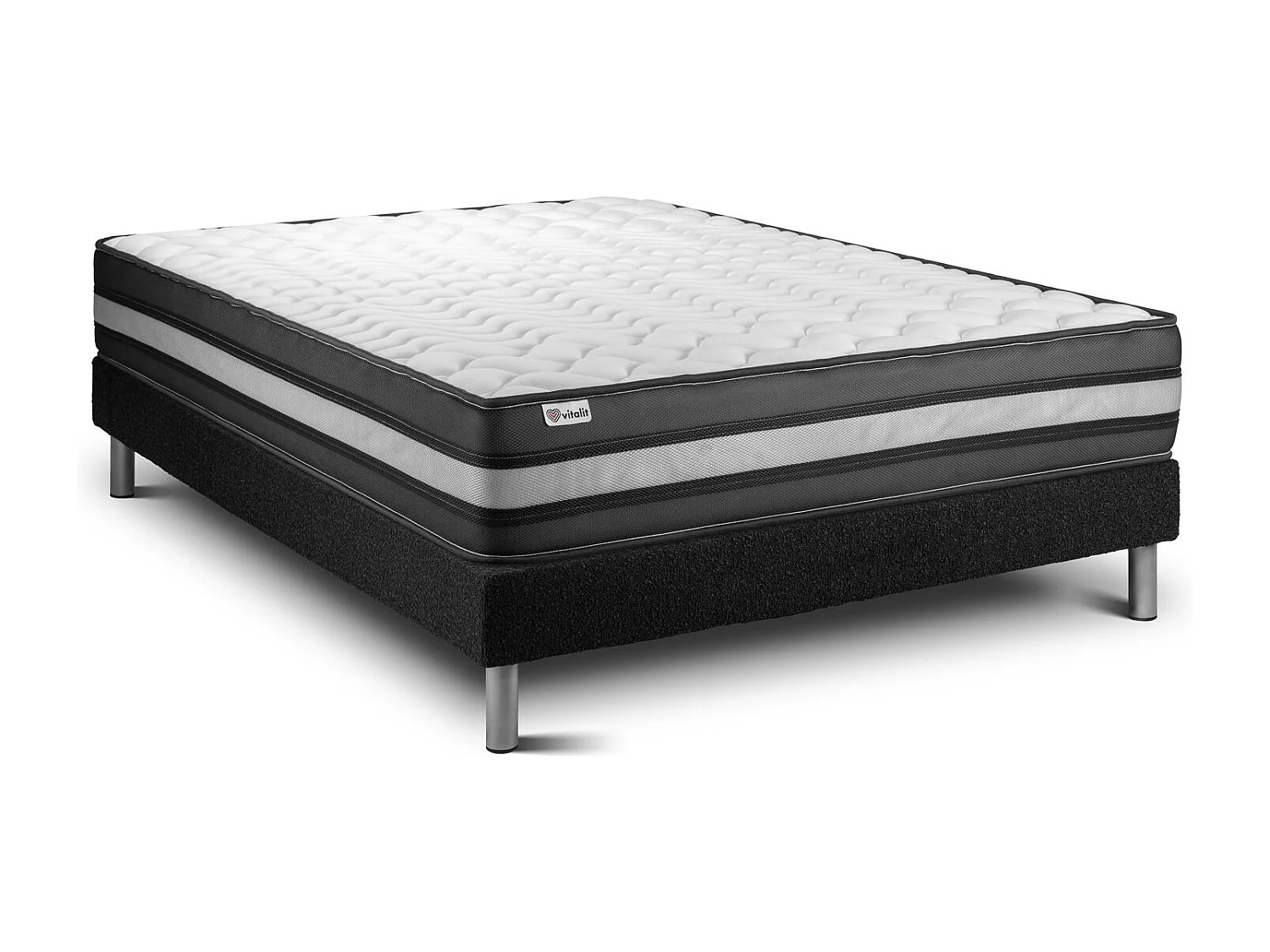 lózka z materacem VITAL POWER ZEN 135 x 200 cm Rama lózka Czarny 4255019 - obrazek 1