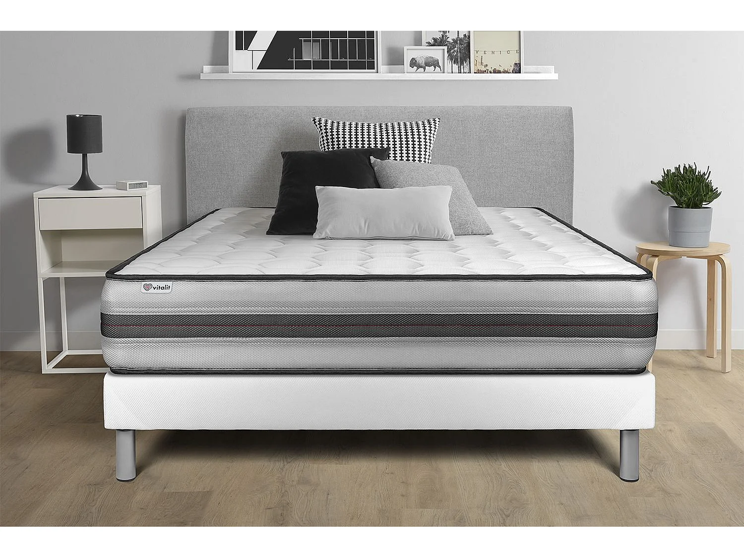 lózka z materacem VITAL POWER RECOVER 150 x 190 cm Rama lózka Bialy 4255085 - obrazek 1