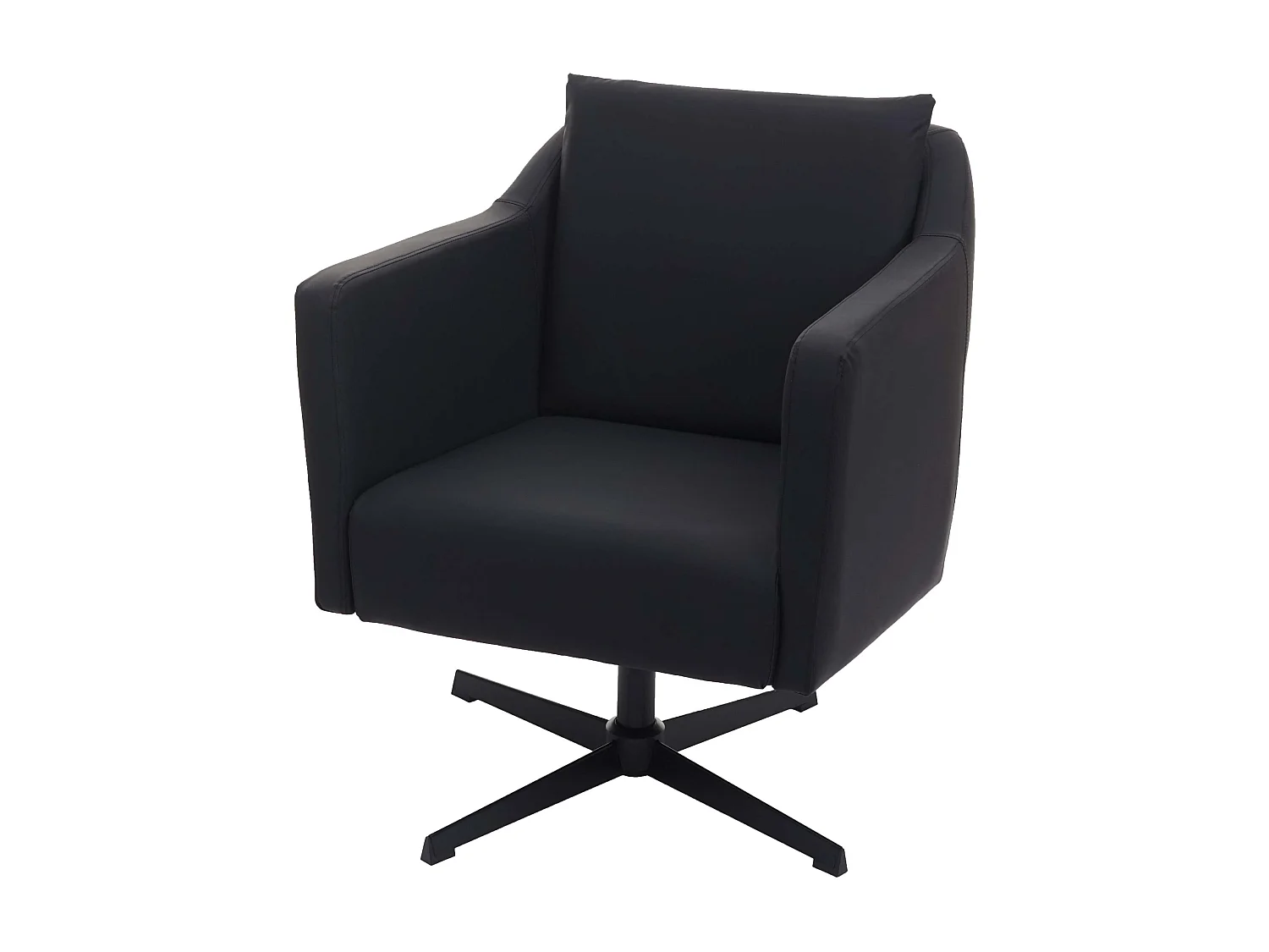 Fotel wypoczynkowy MCW-H93b, imitacja skóry, czarny 1803847