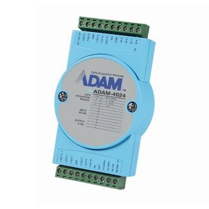 Moduł wejść/wyjść analogowych, z 4 kanałami wyjść analogowych, 4 kanałami wejść cyfrowych, obsługą Modbus RTU ADAM‑4024‑C - obrazek 1