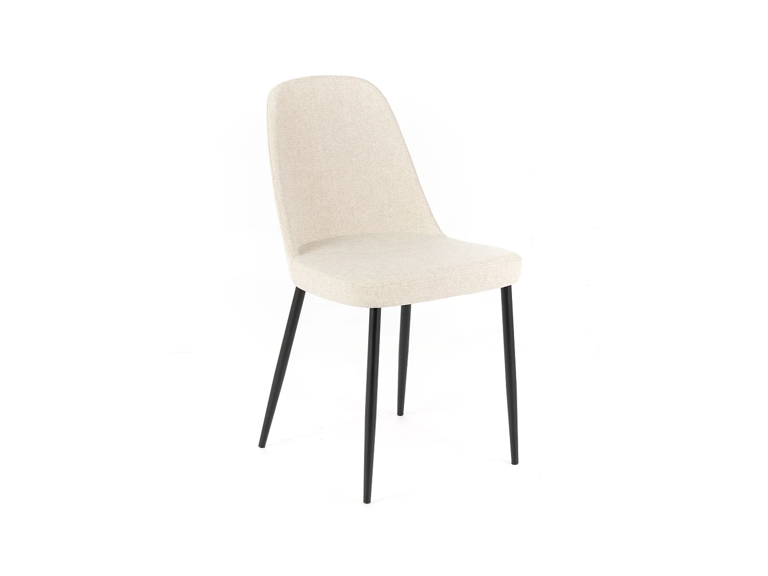 Conjunto de 4 cadeiras modernas em tecido bege „Giglio” com pernas em metal pintado, 46×55 cm, 85 cm de altura 4305691