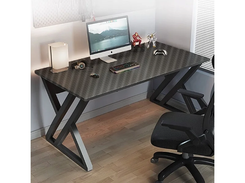 Biurko komputerowe gamingowe czarne nowoczesne dla gracza stół loft 120 cm 4306987 - obrazek 1